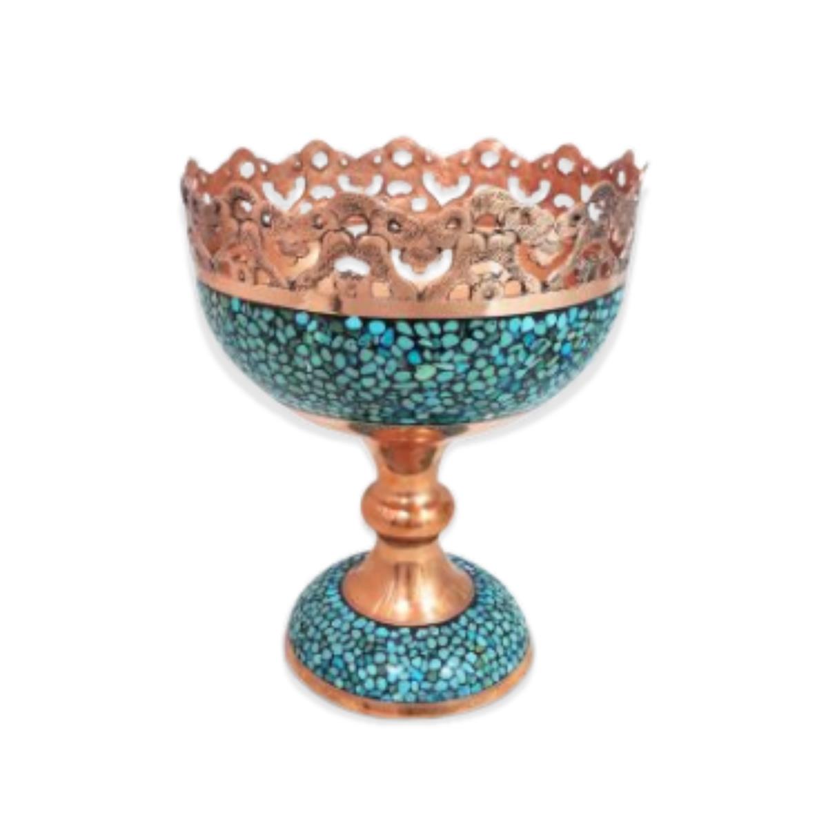 آجیل خوری فیروزه , آجیل خوری مسی سایز ۲۰ سانت